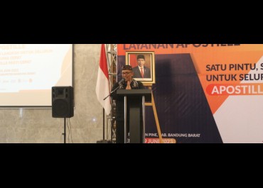 Sosialisasi Layanan Apostile dengan tema "Satu Pintu, Satu Langkah untuk Seluruh Dunia Cepat APOSTILLE PASTI CEPAT"